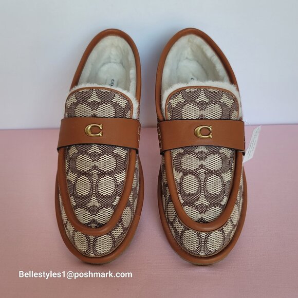 COACH Forest Slipper In Signature Textile Jacquard & Leather-Women’s Size 9B ⭐ - Picture 7 of 16